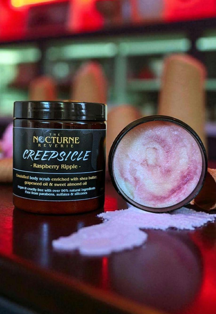 Creepsicle - Raspberry Ripple Scented Sugar Body Scrub