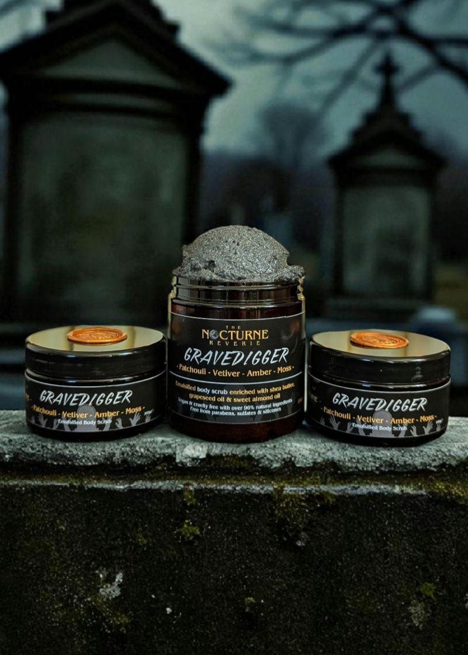 Gravedigger - Patchouli, Vetiver, Amber Scented Sugar Body Scrub