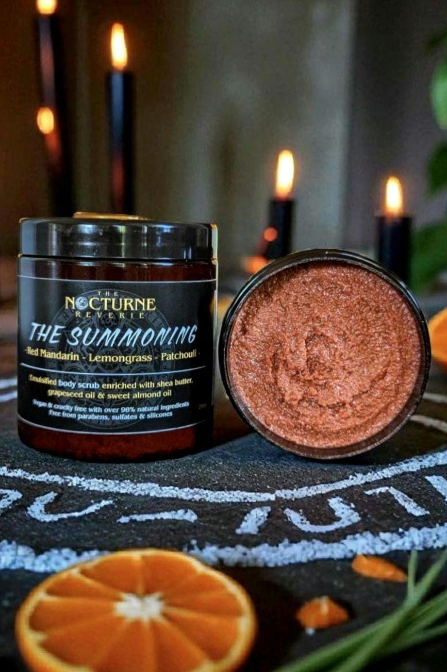 The Summoning - Red Mandarin, Lemongrass, Patchouli Scented Sugar Body Scrub