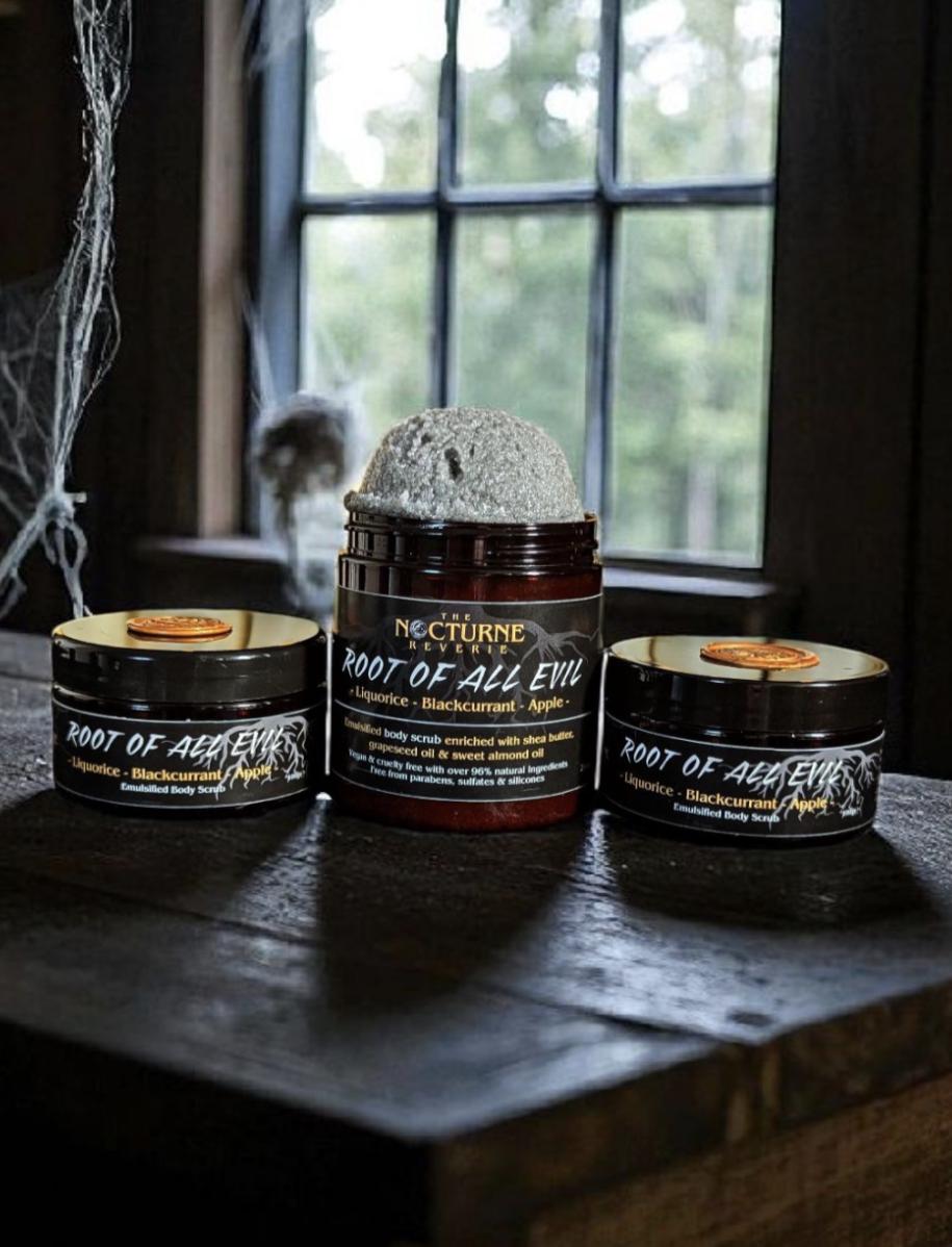 Root Of All Evil - Liquorice, Blackcurrant & Apple Scented Sugar Body Scrub