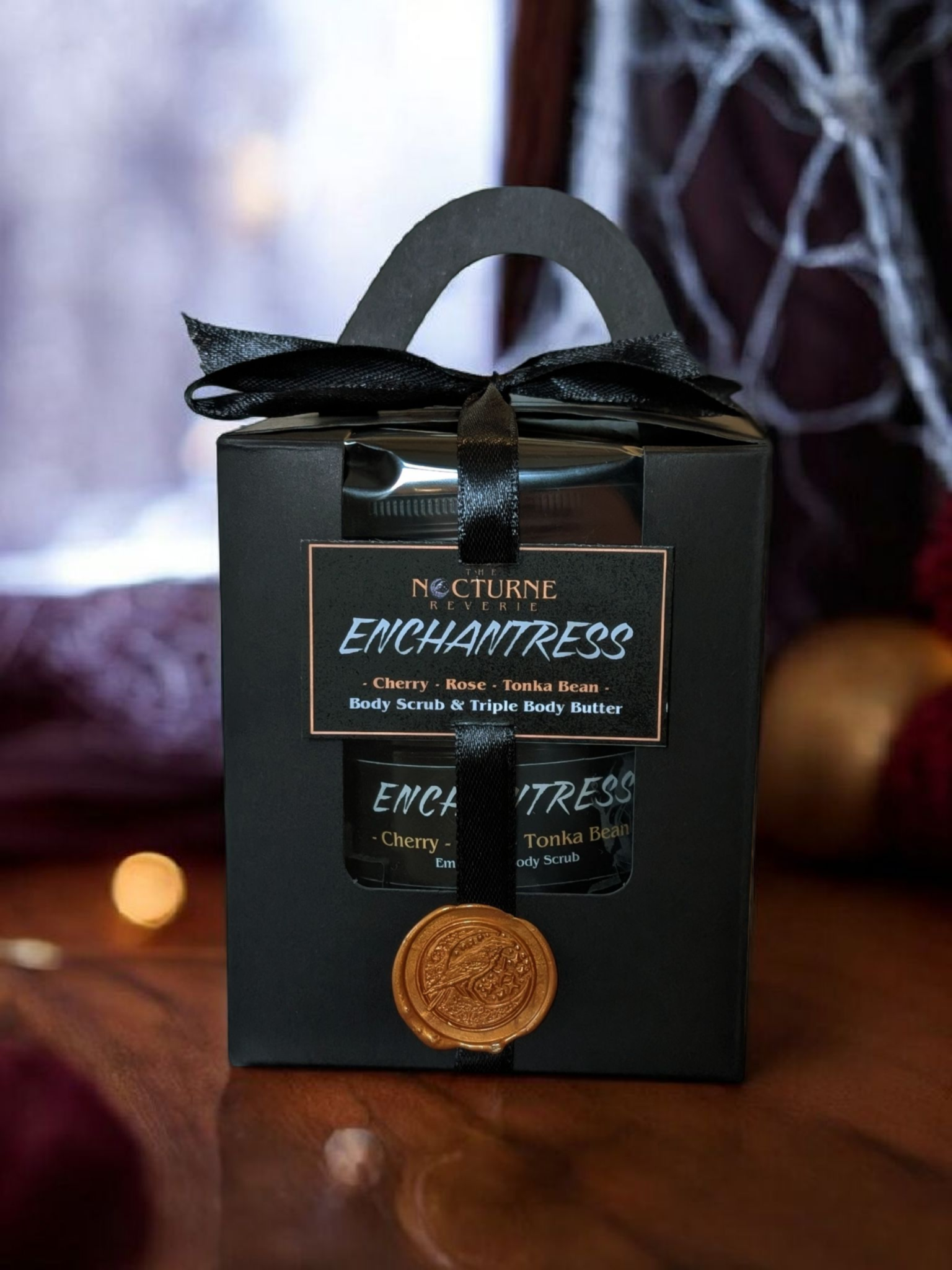 Enchantress Gift Set - Cherry, Rose and Tonka Bean - Body Scrub and Body Butter