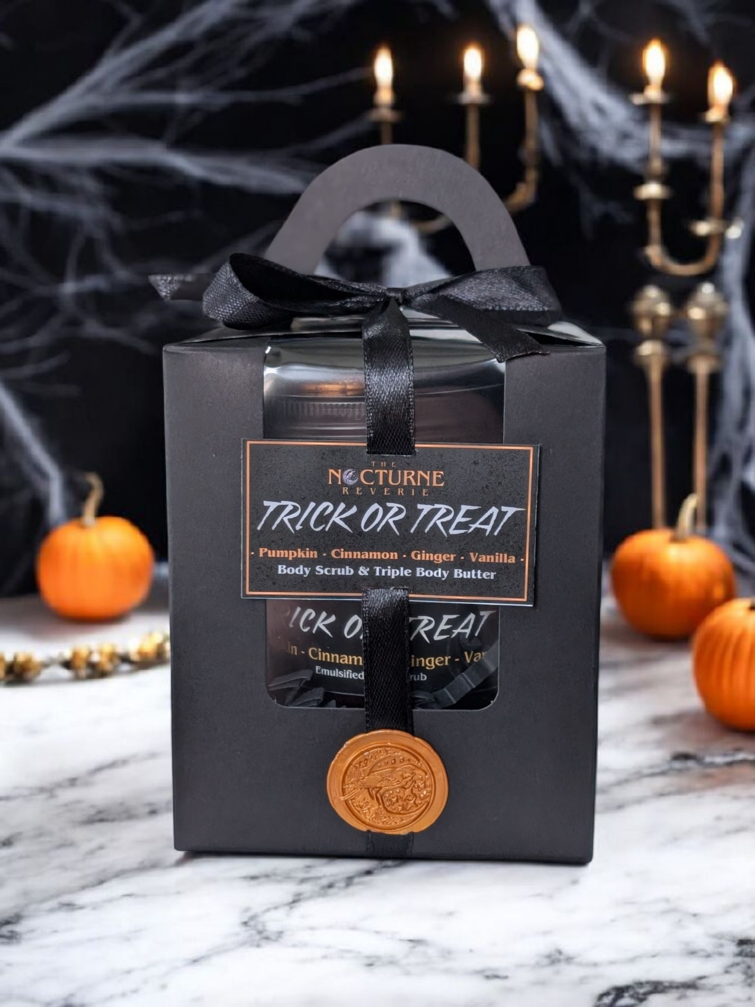 Trick Or Treat Gift Set - Pumpkin, Cinnamon, Ginger & Vanilla - Body Scrub and Body Butter