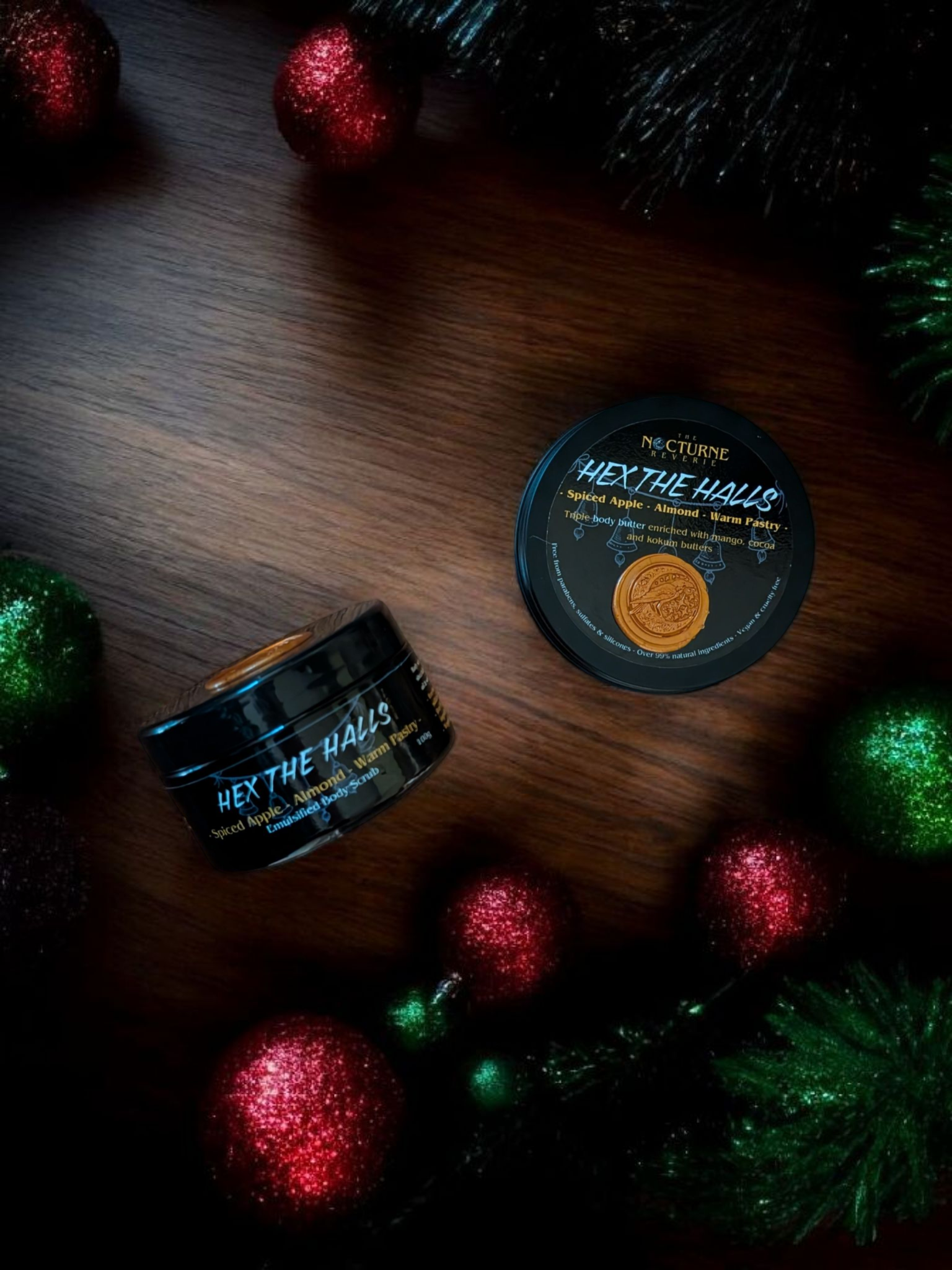 Hex The Halls Gift Set - Spiced Apple, Almond & Warm Pastry - Body Scrub and Body Butter