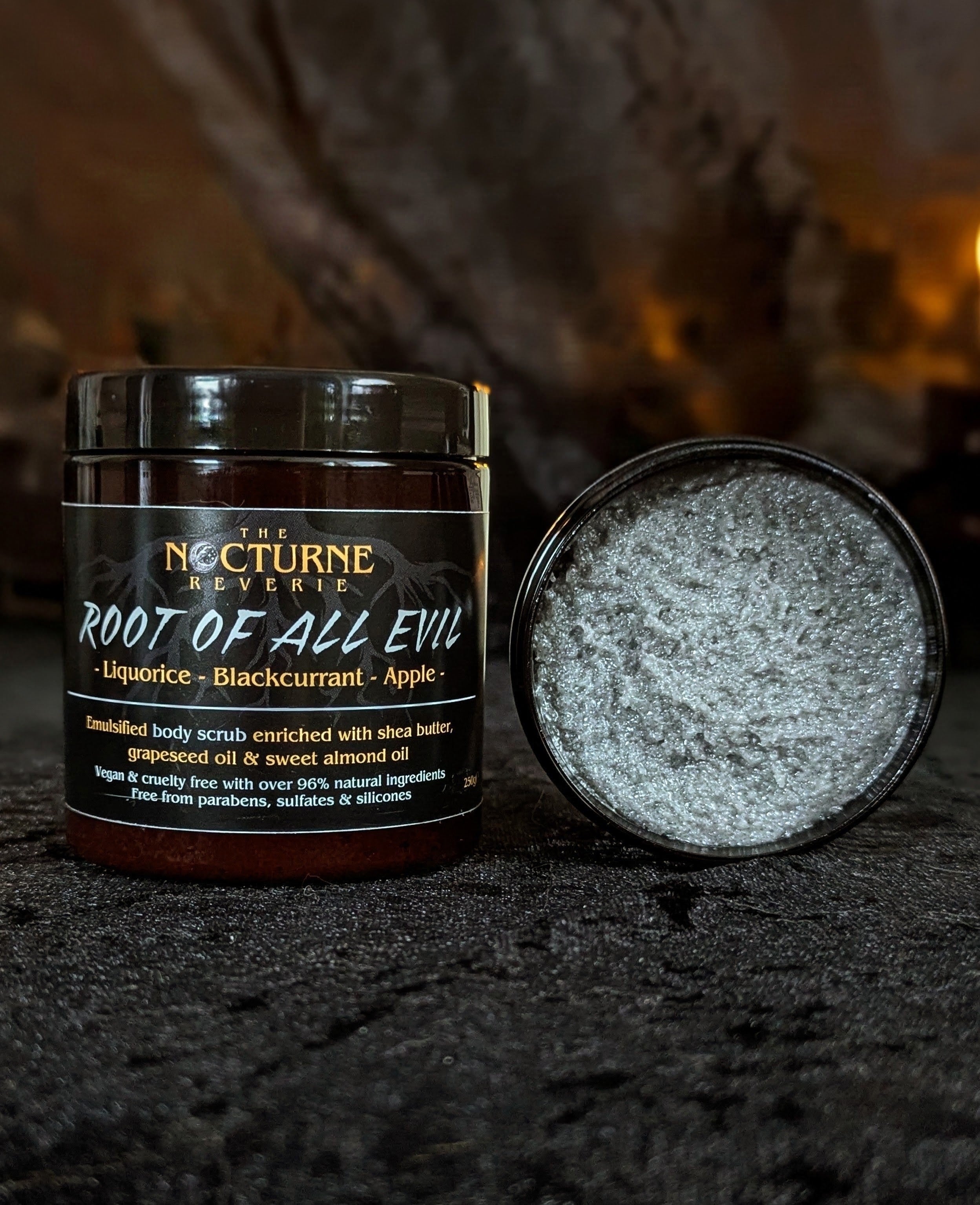 Root Of All Evil - Liquorice, Blackcurrant & Apple Scented Sugar Body Scrub
