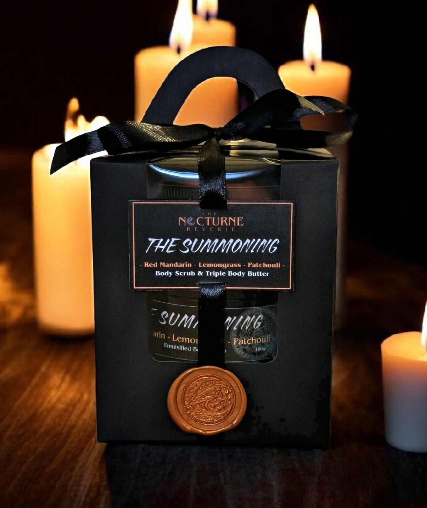 The Summoning Gift Set - Red Mandarin, Lemongrass & Patchouli - Body Scrub and Body Butter