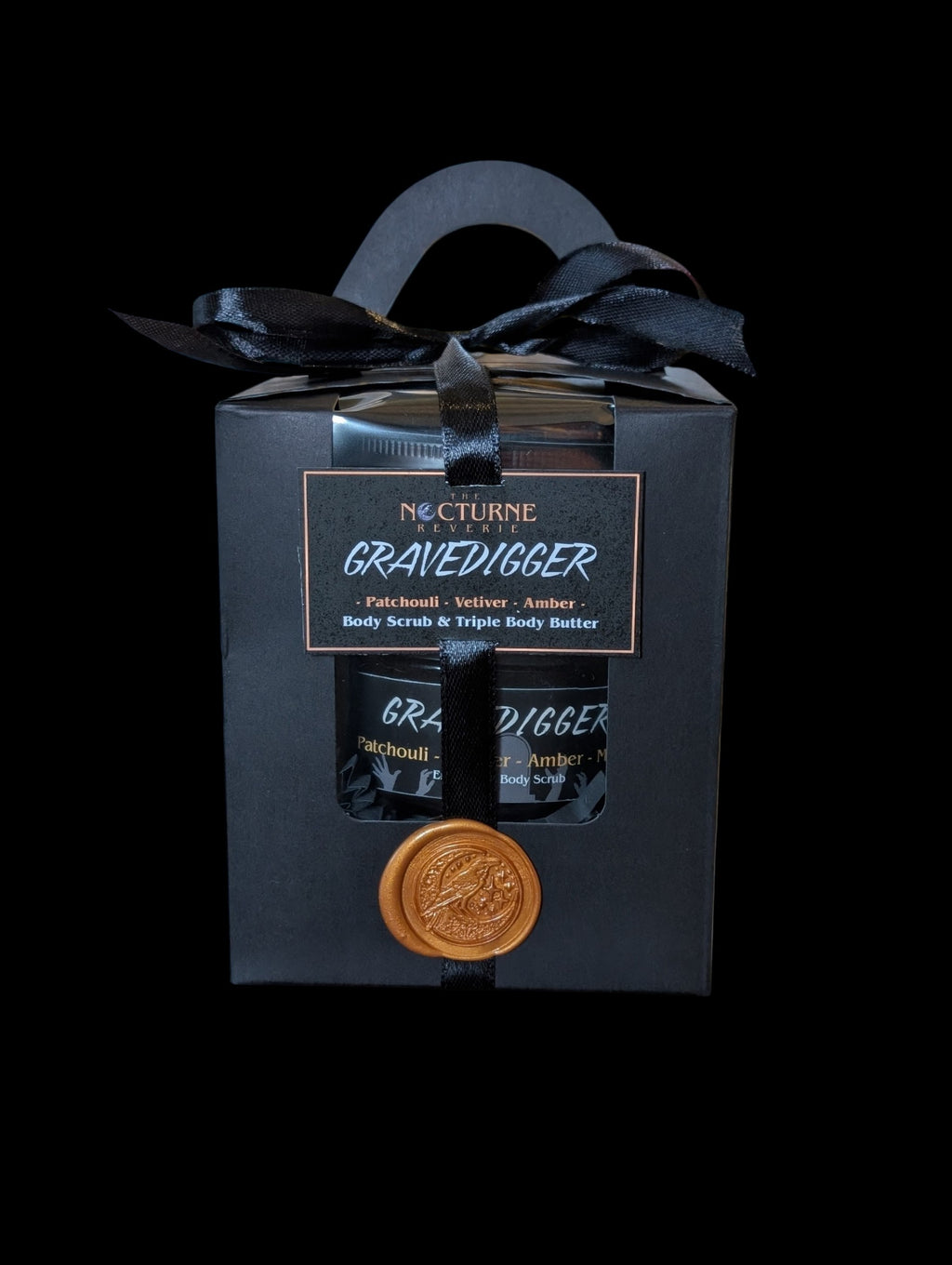 Gravedigger Gift Set - Patchouli, Vetiver, Amber & Moss - Body Scrub and Body Butter